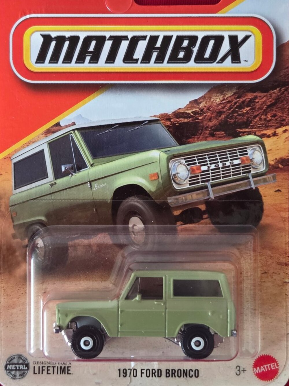 2024 MATCHBOX, 1970 FORD BRONCO, MINT IN THE PACKAGE!!!